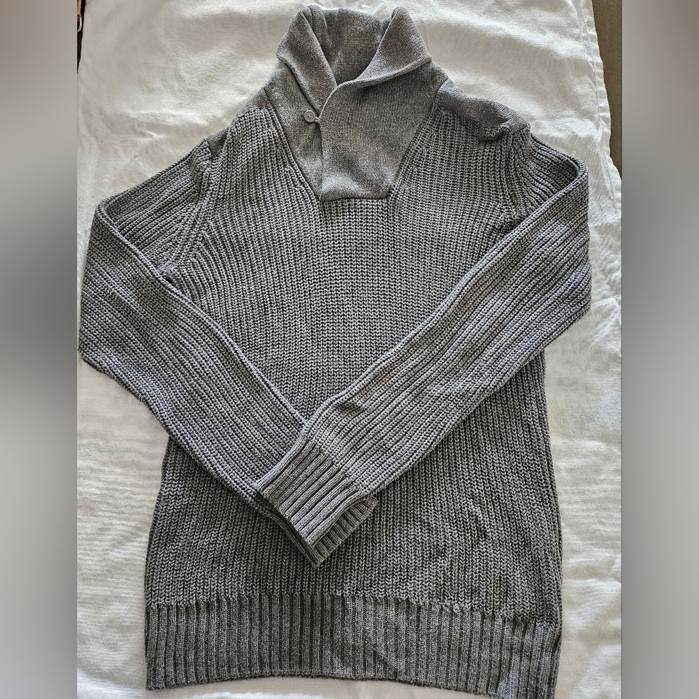 Men's gray sweater 100% cotton